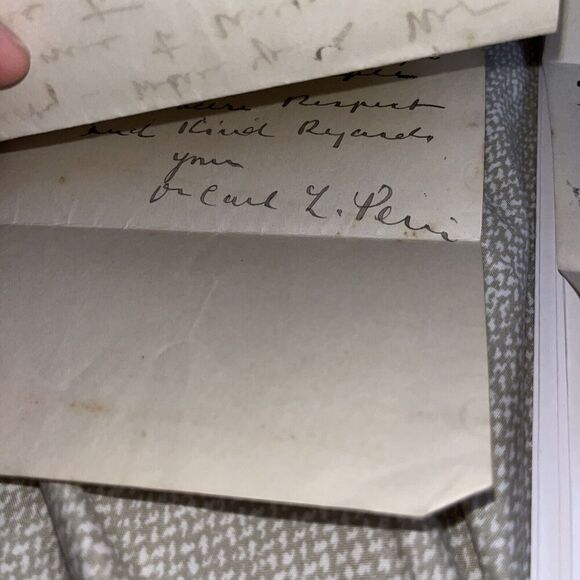 2 Letters Dr Carl Perin Palm Reader Clairvoyant Read Pope Hotel Gerard New York - Picture 3 of 5
